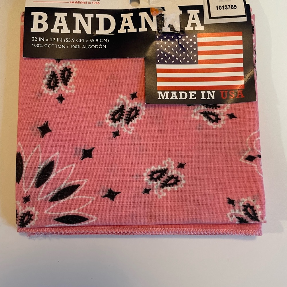 Bandana Pink Cotton Paisley Print camping or dress up